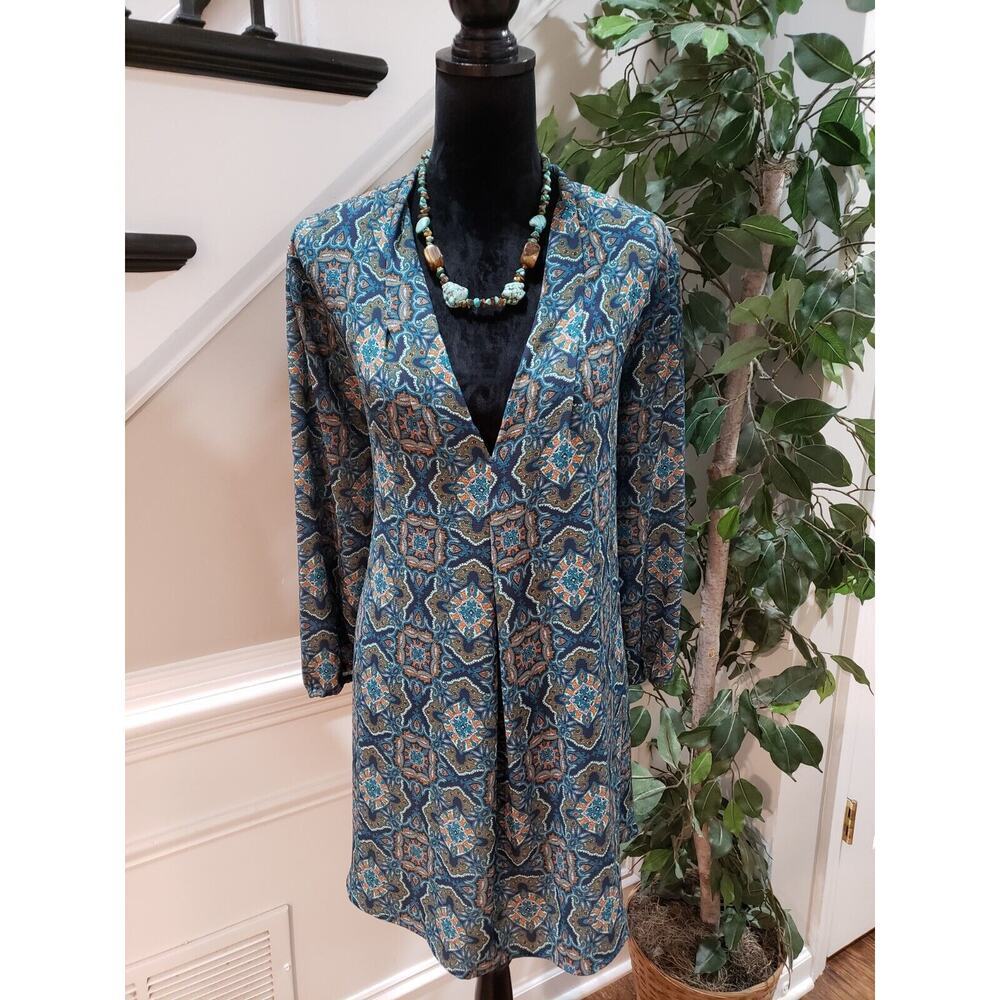 About A Girl Women's Multicolor Polyester V-Neck Long Sleeve Top‎ Blouse Size 2X